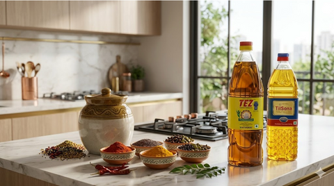 choosing the best oil for pickles mustard oil and sesame oil comparison